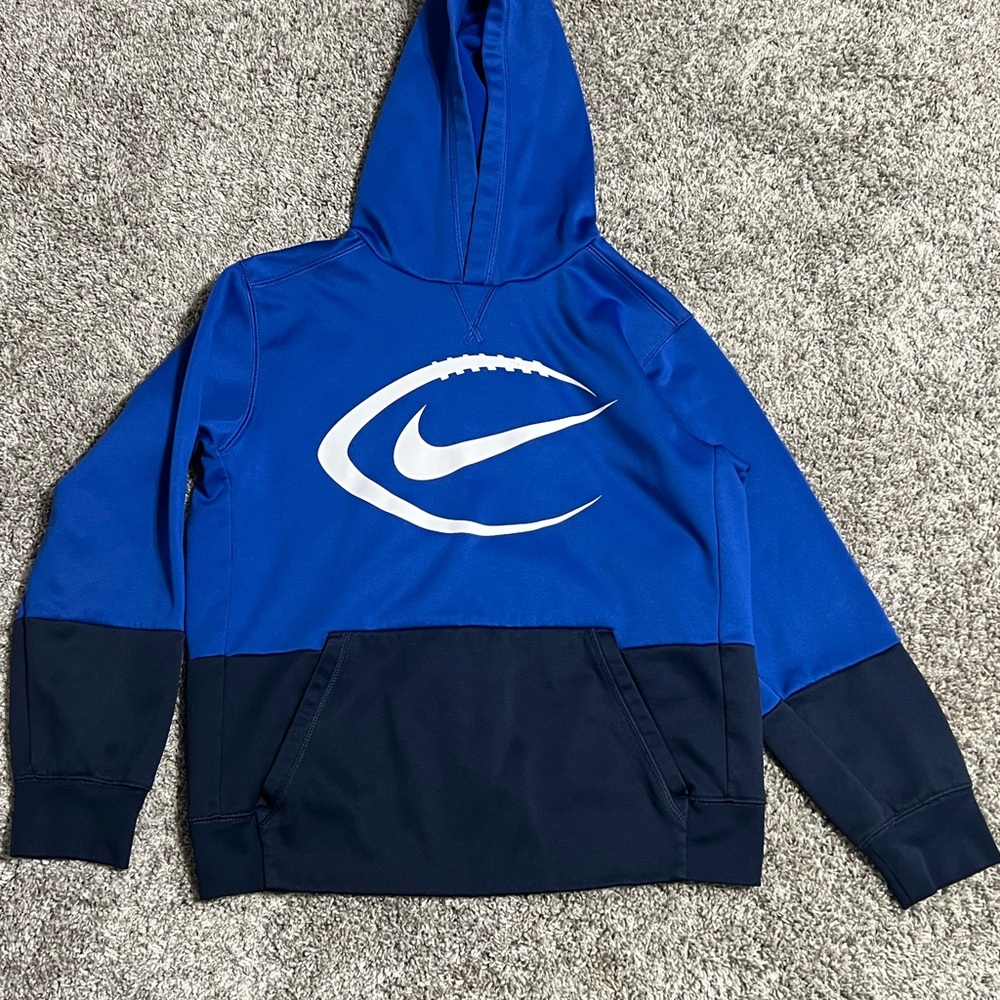 Nike Royal Blue & Navy Football Swoosh Hoodie